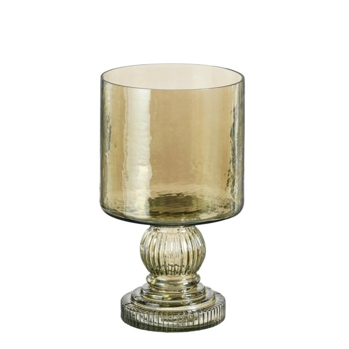 PORTACANDELE HURRICANE VETRO MARRONE H15.5XD27